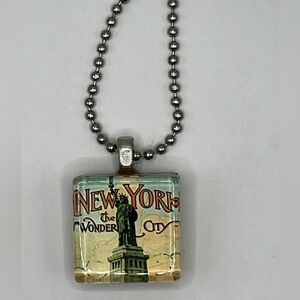 New York City Scrabble Tile Pendant Necklace